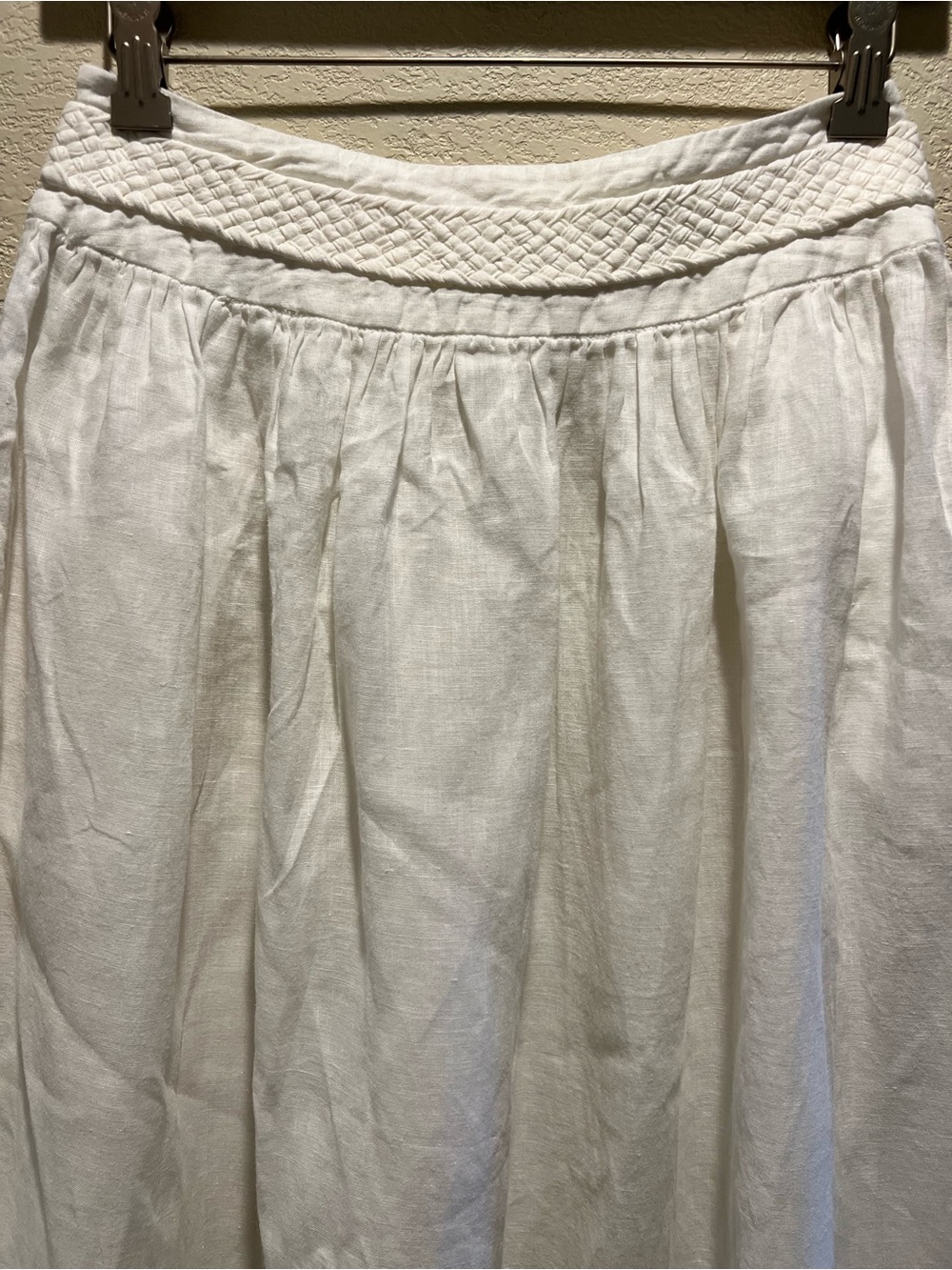 MAX&Co MaxMara White Linen Midi Skirt with Pockets Italian Summer Style Size S - Picture 8 of 10